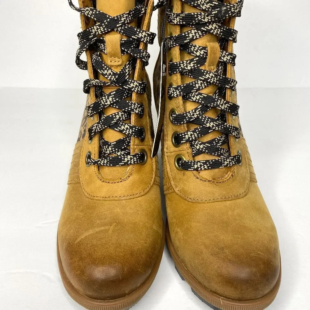 Sorel Tan and Leopard Print Ankle Boots
